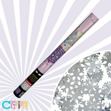 Cañón de Confeti Brillo Metálico Nieve