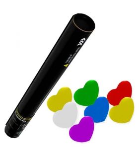 cañón manual confeti corazones metalizados