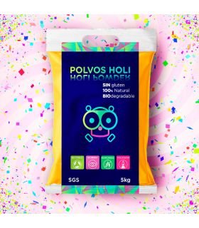 Sacos de Polvos Holi 1 kg amarillos