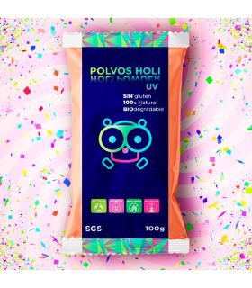 Bolsas de Polvos Holi UV 100 Gramos naranja