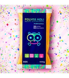 bolsas polvos Holi 100 gramos purpurina rojo