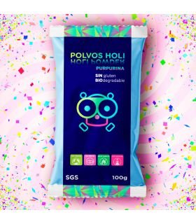 bolsas polvos Holi 100 gramos purpurina azul