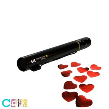 Cañón Eléctrico de Confeti con Brillo Metálico Corazones