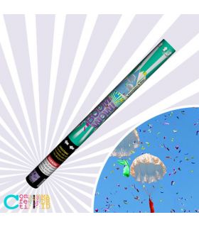 Cañón de Confeti Brillo Metálico Paracaídas